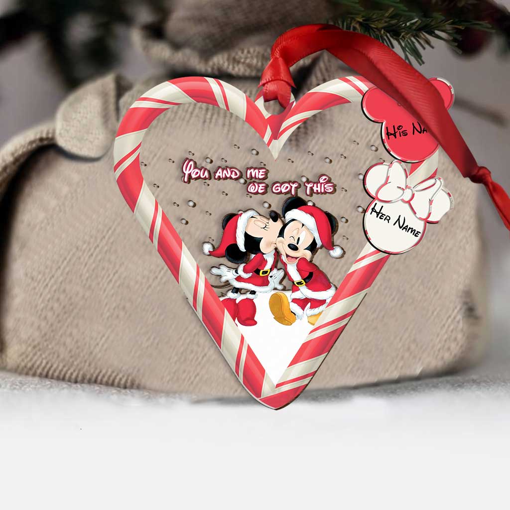 You And Me We Got This - Personalized Christmas Couple Layers Mix Ornament