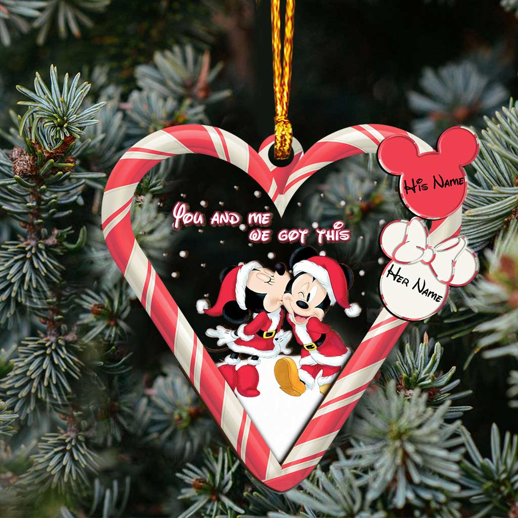 You And Me We Got This - Personalized Christmas Couple Layers Mix Ornament