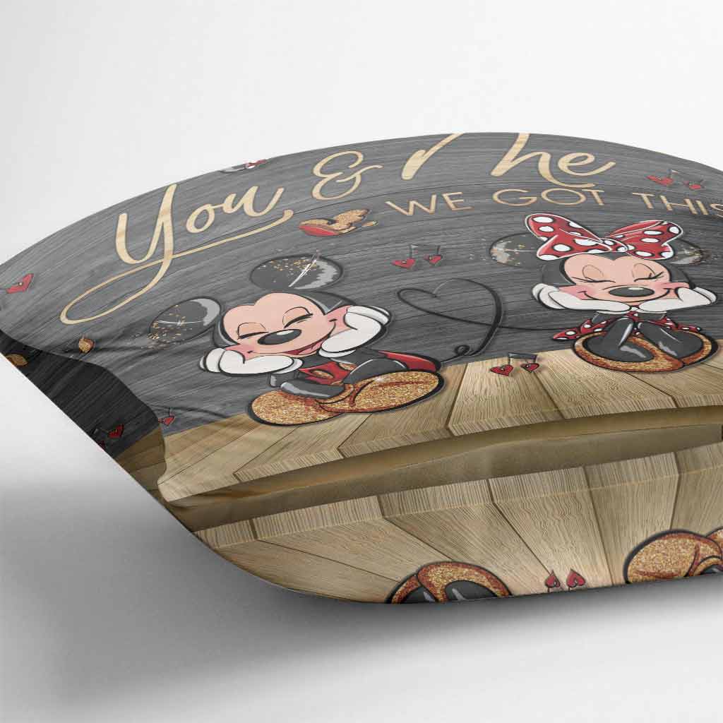 You And Me We Got This Mouse Ears - Personalized Couple Throw Pillow