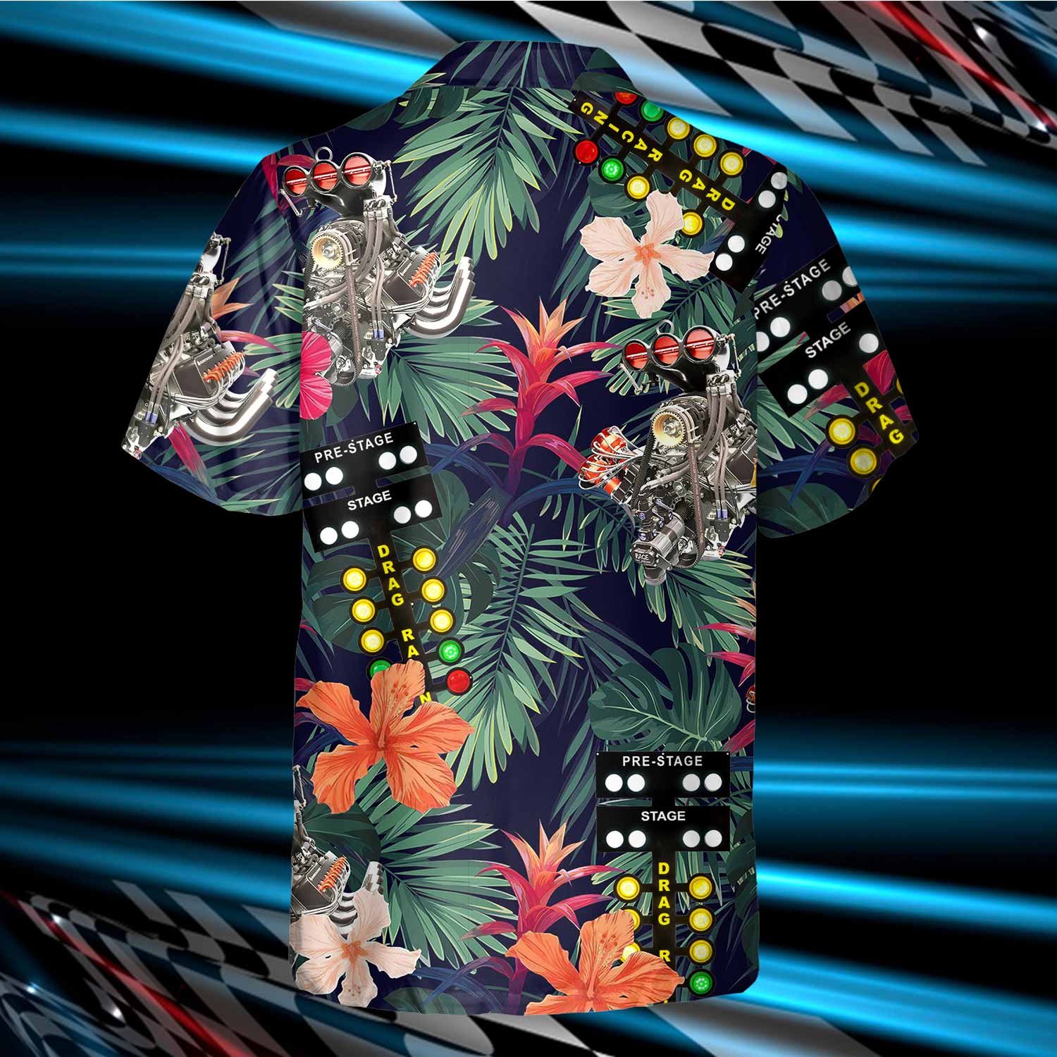 Summer Nights And Dirt Track Lights - Racing Hawaiian Shirt