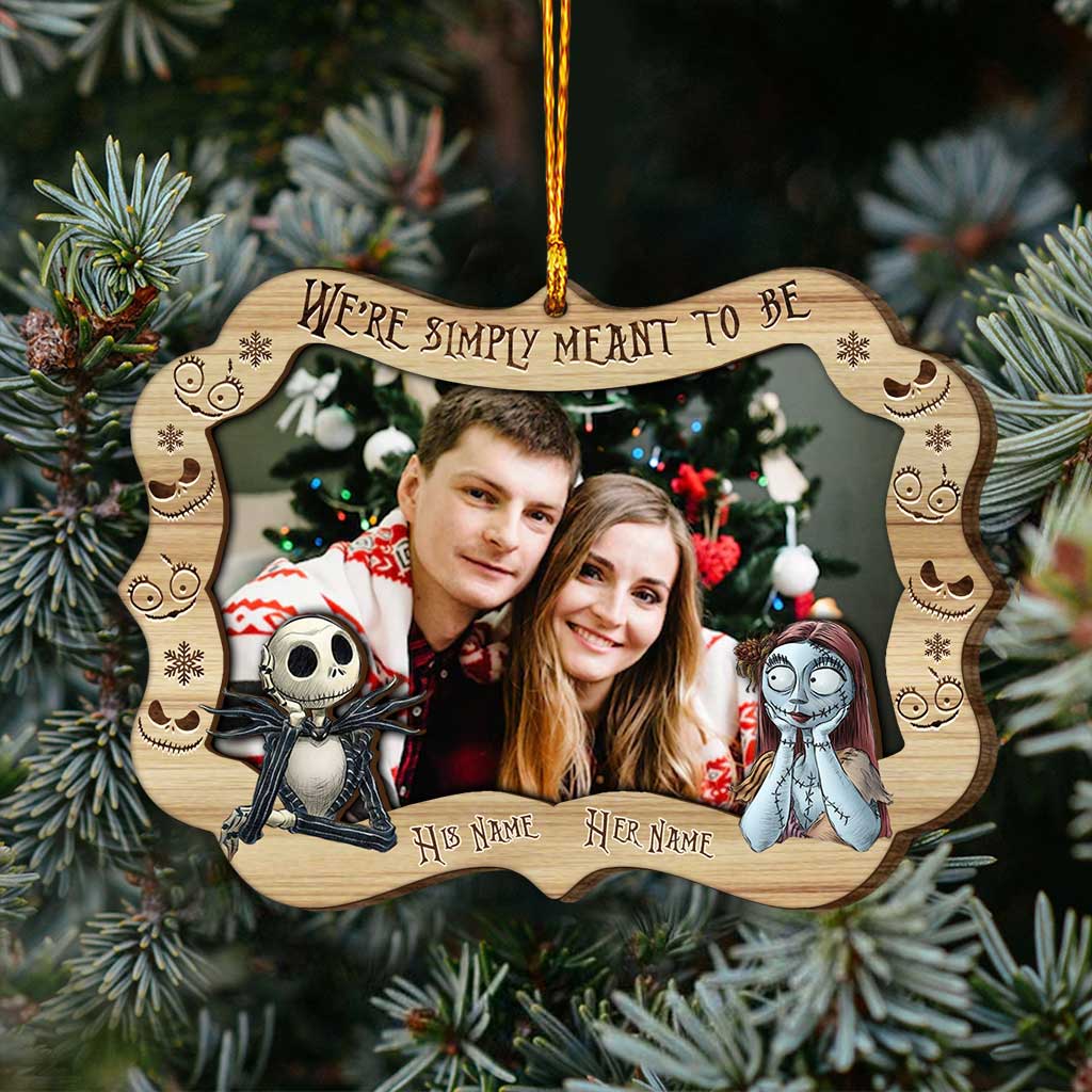We're Simply Meant To Be - Personalized Christmas Nightmare Layered Wood Ornament