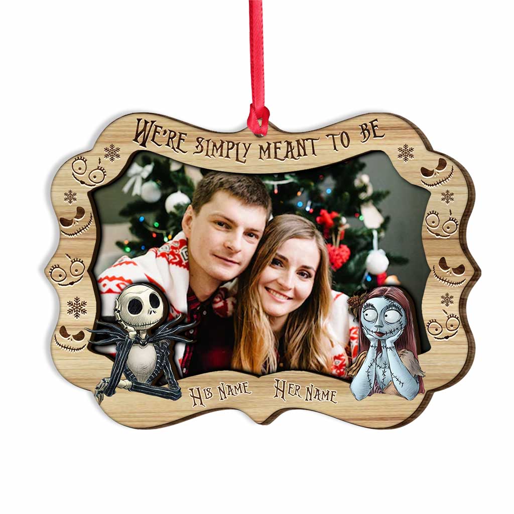 We're Simply Meant To Be - Personalized Christmas Nightmare Layered Wood Ornament