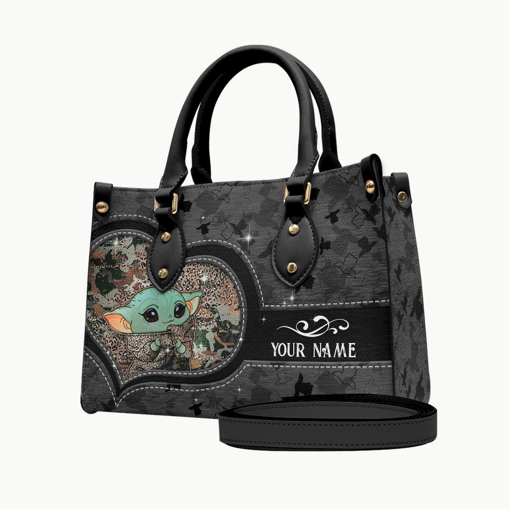 Too Cute I Am - Personalized The Force Leather Handbag