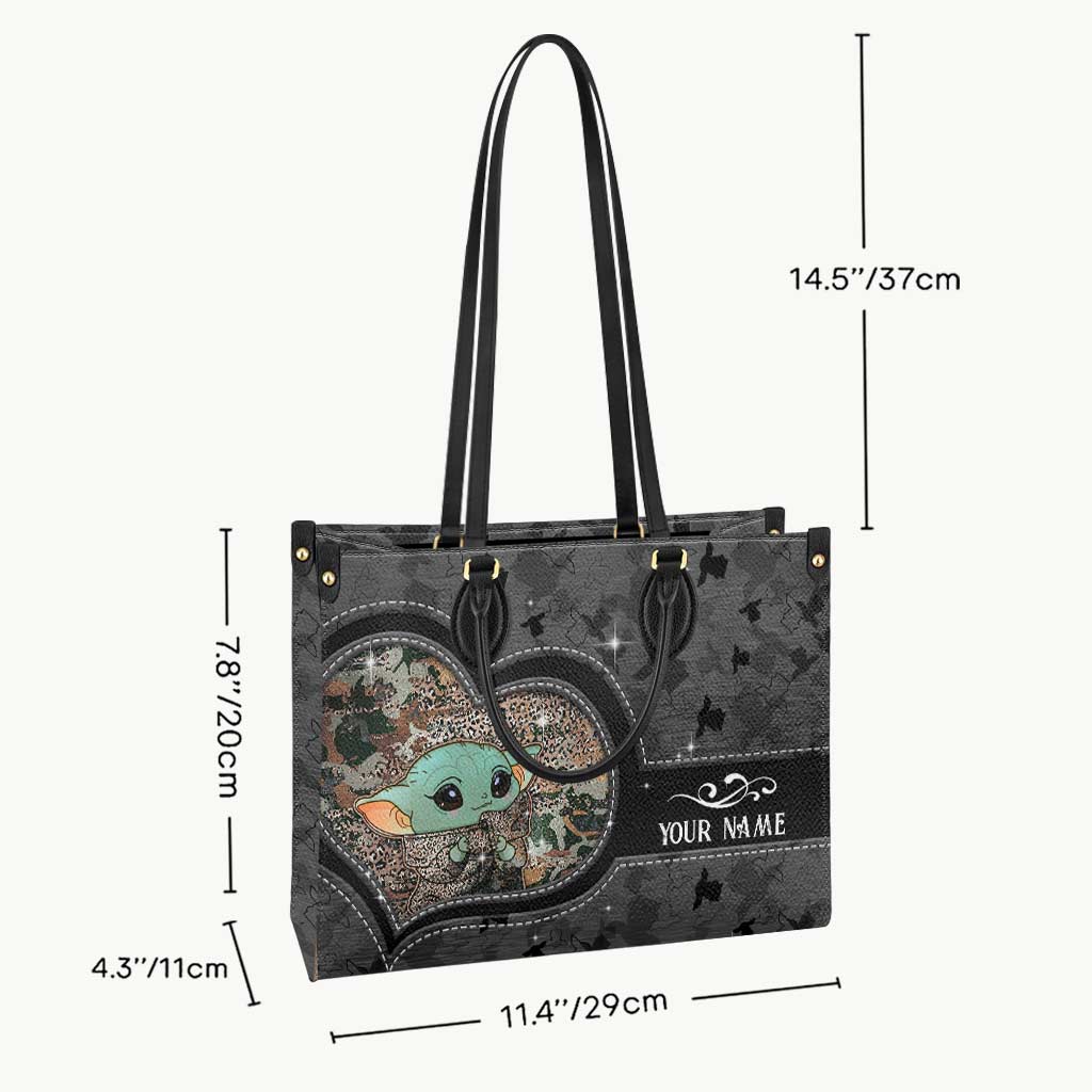 Too Cute I Am - Personalized The Force Leather Handbag