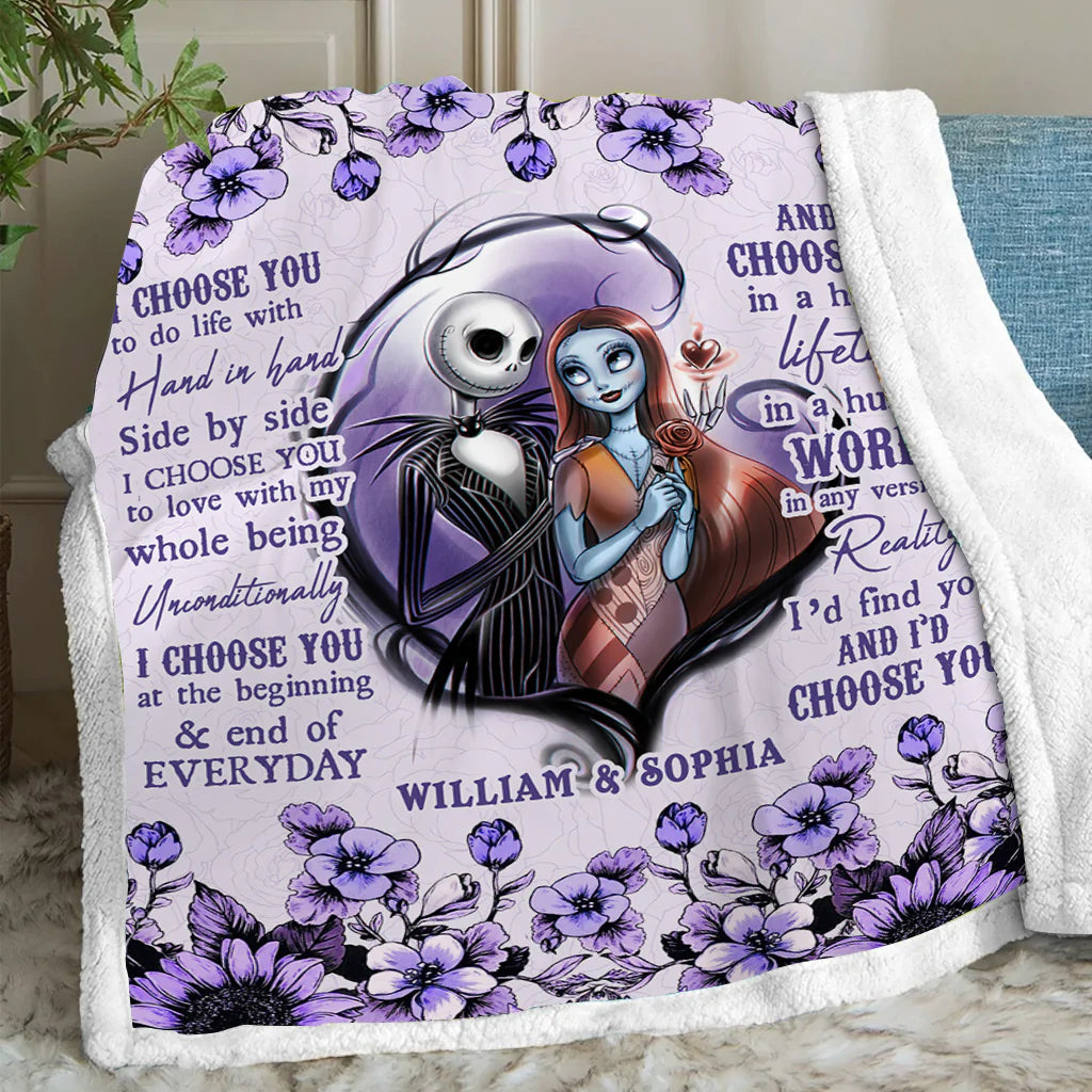 I Choose You - Personalized Couple Nightmare Blanket