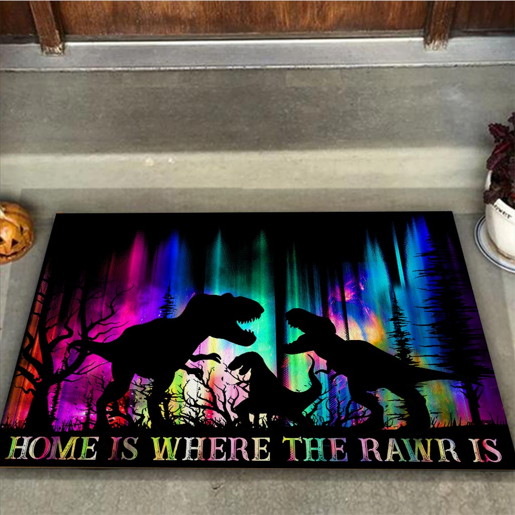 Home is Where The Rawr Is - Dinosaur Doormat