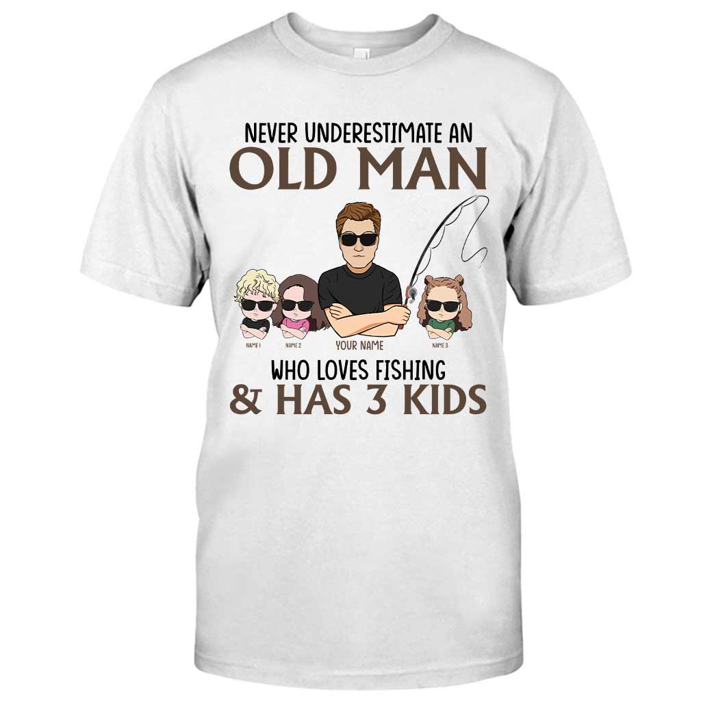 Never Underestimate An Old Man Who Loves Fishing - Personalized Father's Day T-shirt and Hoodie