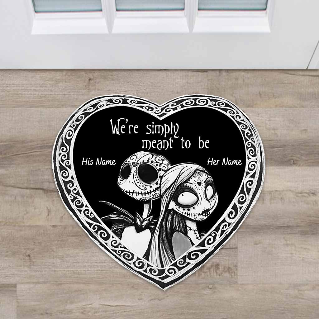 We're Simply Meant To Be - Personalized Nightmare Shaped Doormat