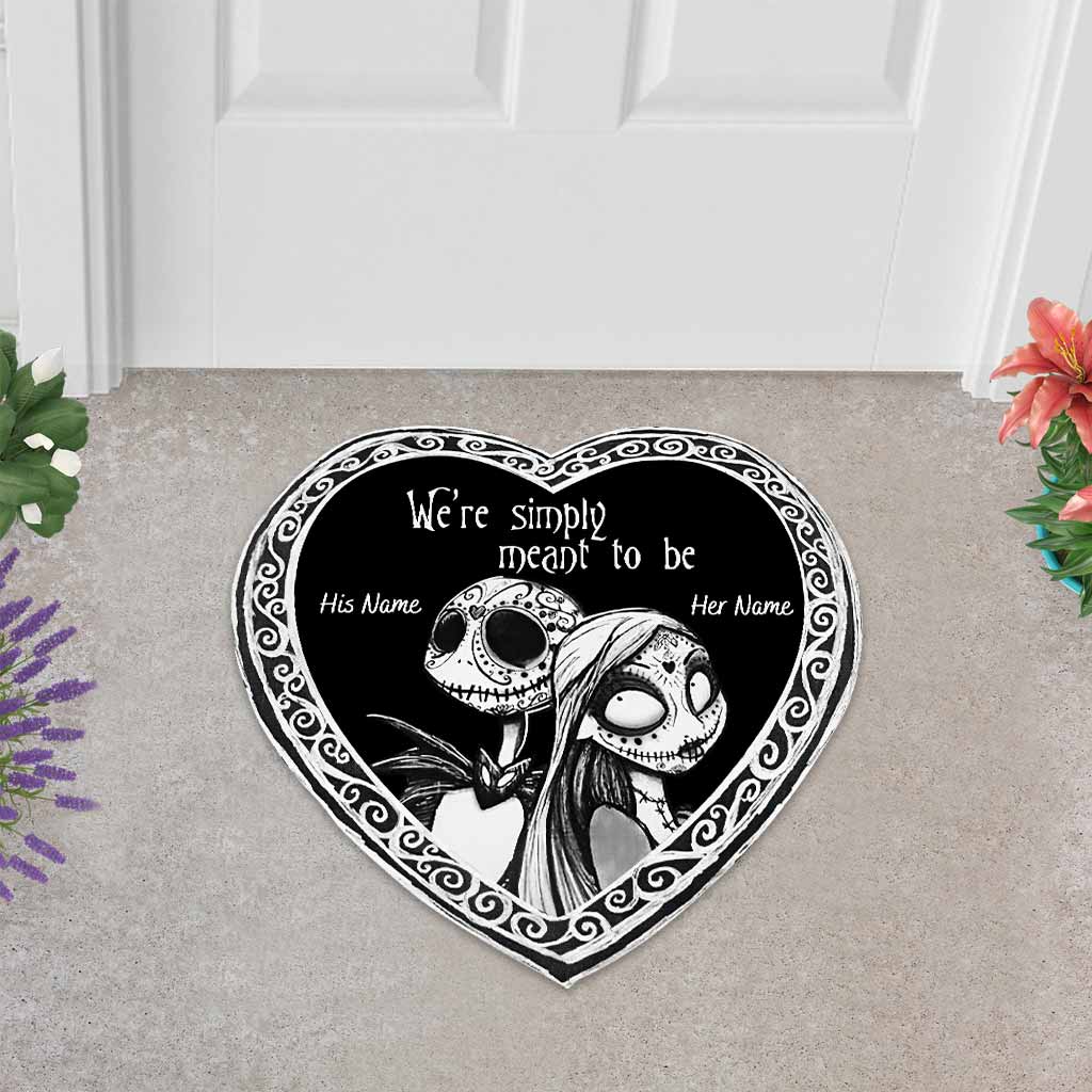 We're Simply Meant To Be - Personalized Nightmare Shaped Doormat