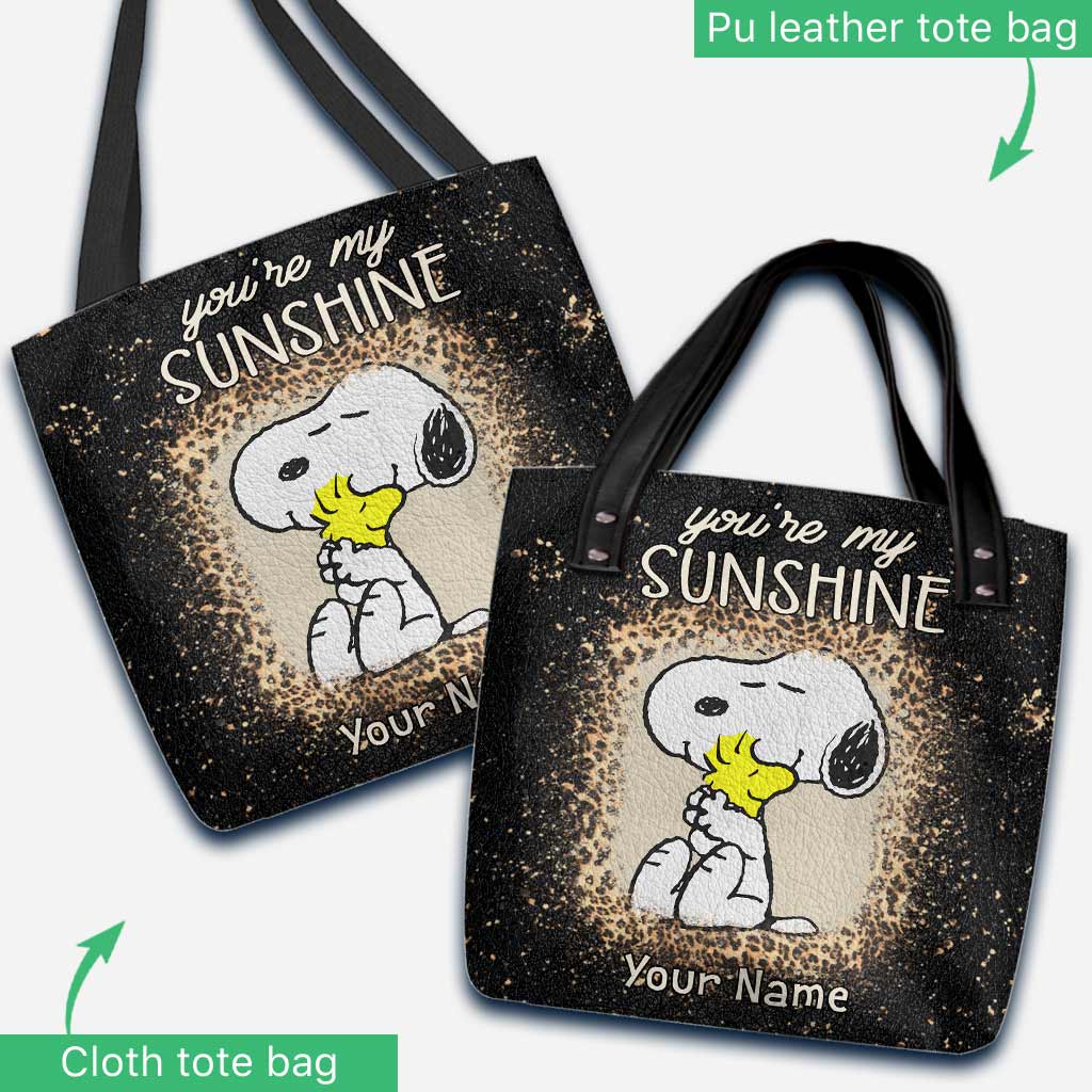 You Are My Sunshine Lovely White Pup - Personalized Tote Bag