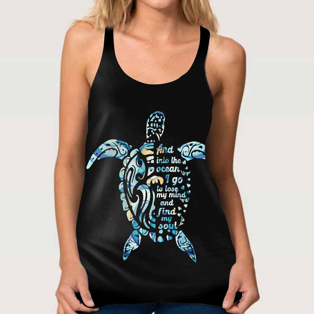 Blue Waves - Turtle Cross Tank Top