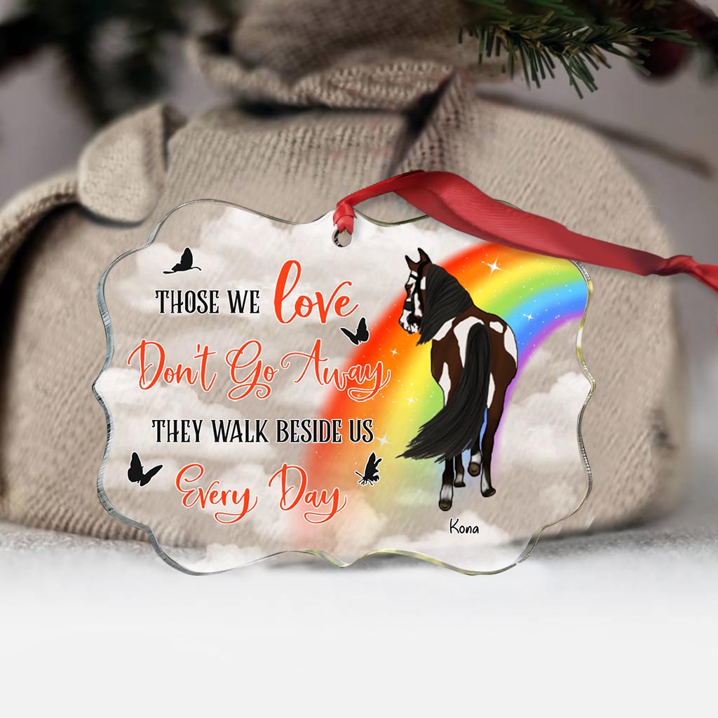 Those We Love Don't Go Away - Personalized Christmas Horse Transparent Ornament