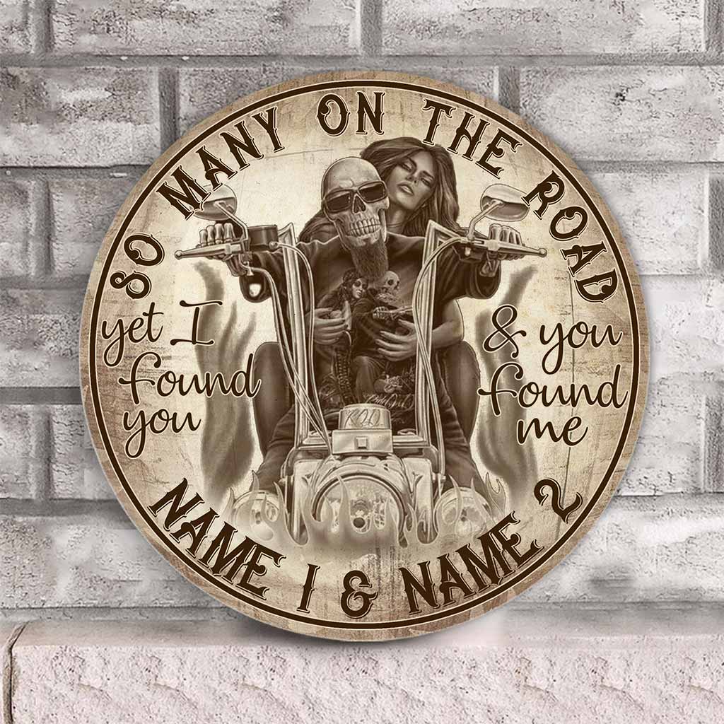 So Many On The Road - Biker Personalized Round Wood Sign