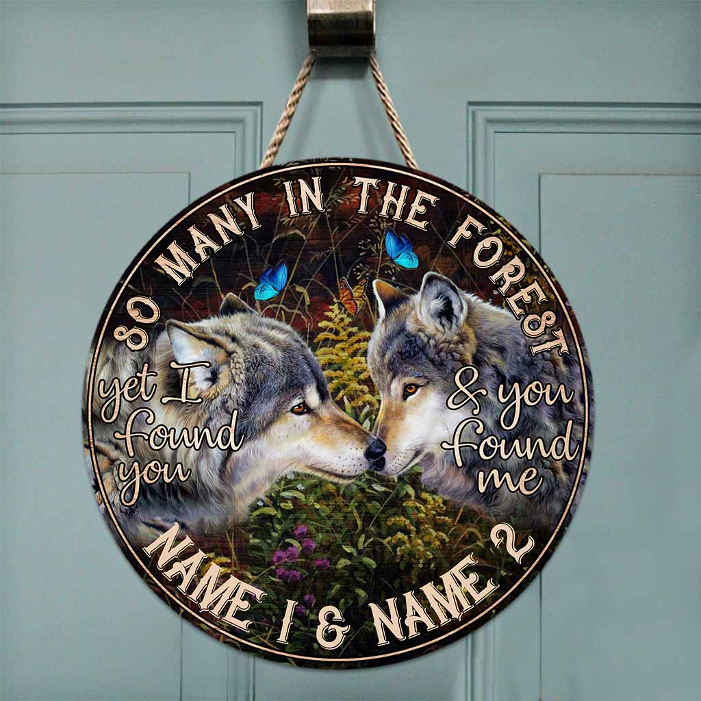 So Many In The Forest - Wolf Personalized Round Wood Sign