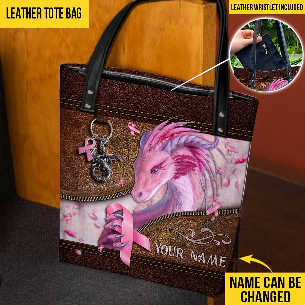 Dragon Inspired - Breast Cancer Awareness Personalized Tote Bag