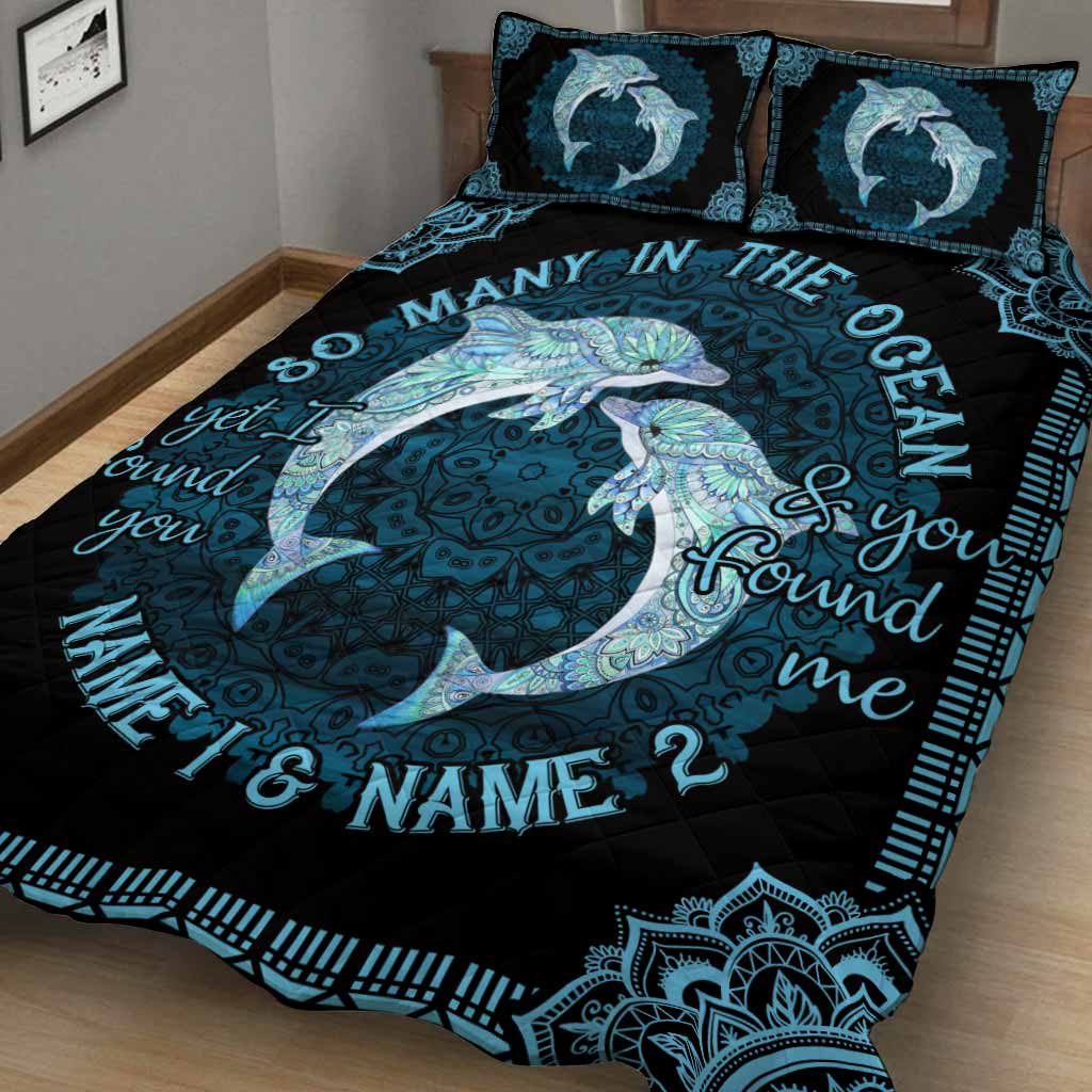 So Many In The Ocean Dolphin Lovers Personalized Quilt Set