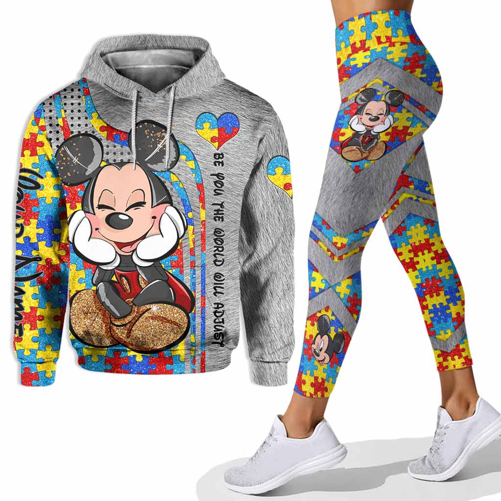 Be You The World Will Adjust - Personalized Autism Awareness Hoodie And Leggings