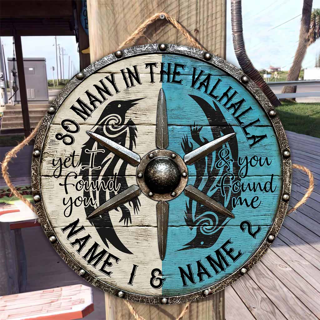 So Many In The Valhalla - Personalized Viking Round Wood Sign With 3D Pattern Print
