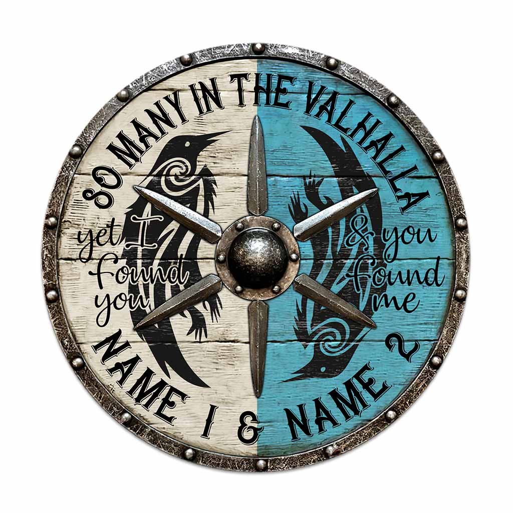So Many In The Valhalla - Personalized Viking Round Wood Sign With 3D Pattern Print