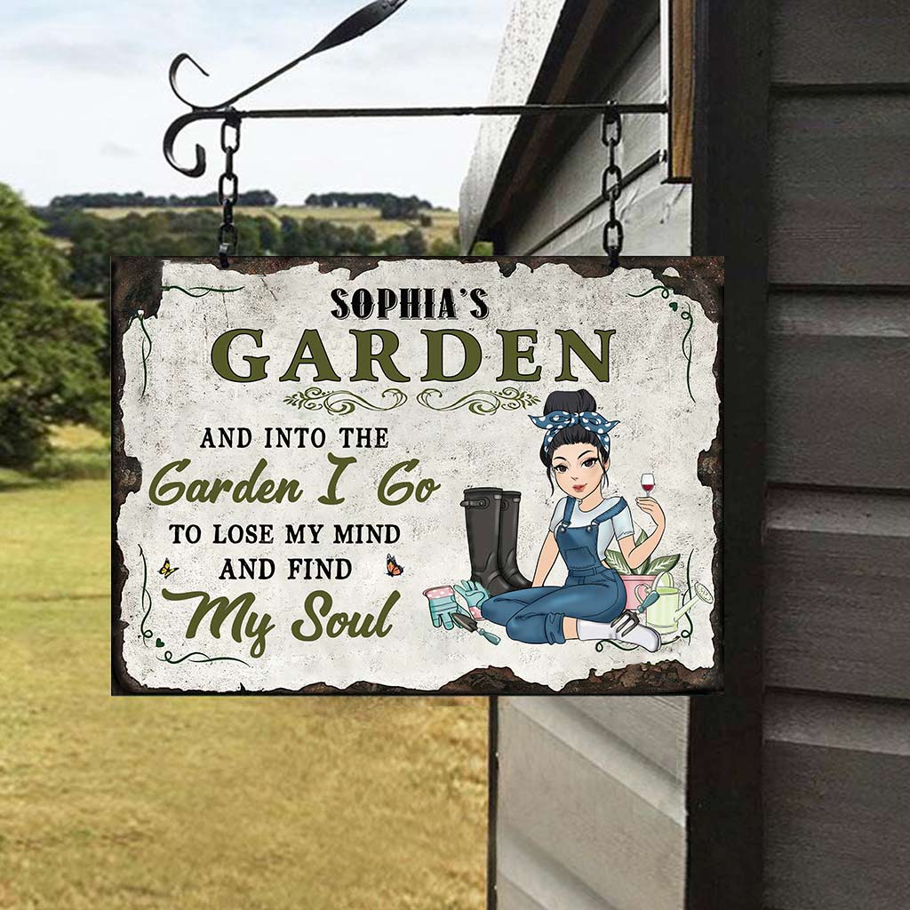 Into The Garden I Go - Personalized Rectangle Metal Sign