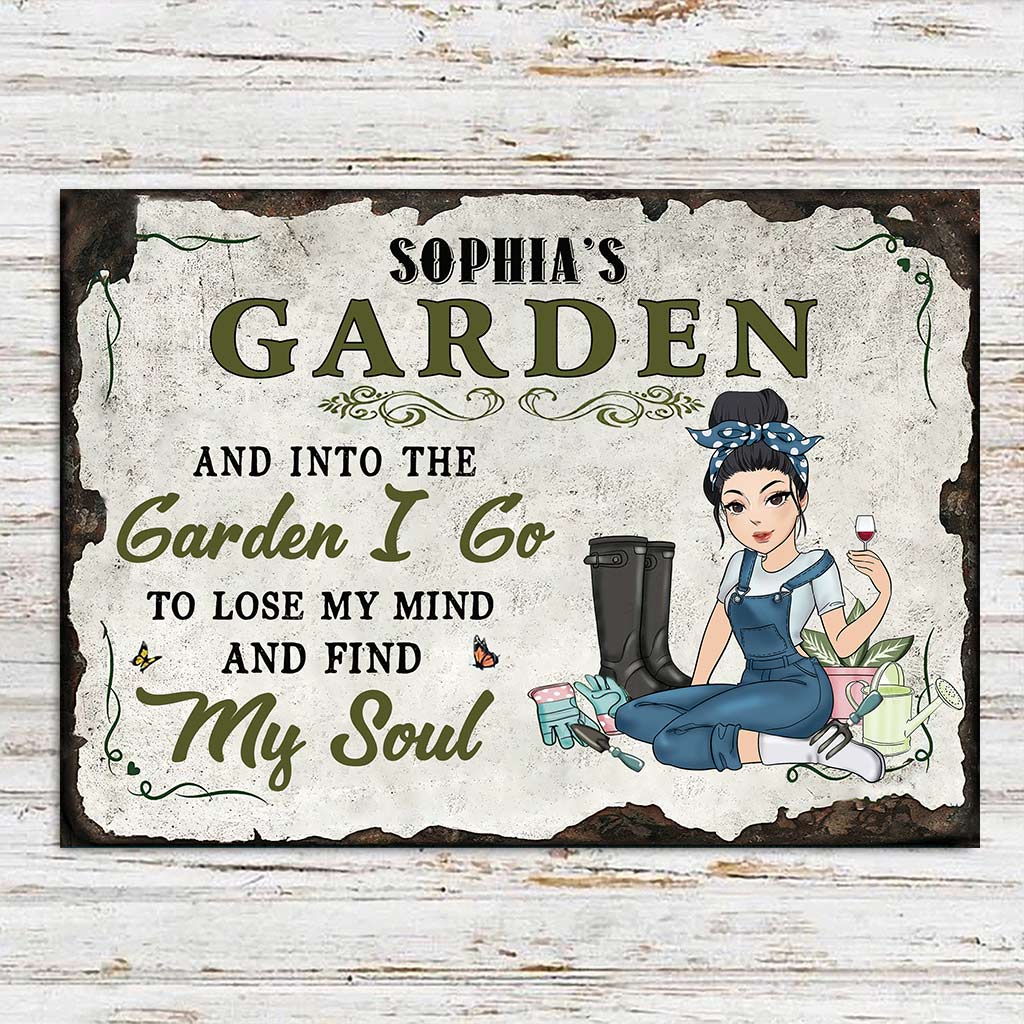 Into The Garden I Go - Personalized Rectangle Metal Sign