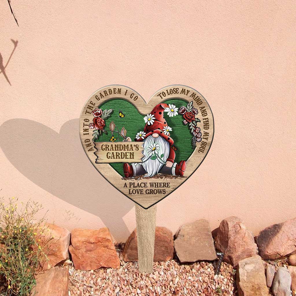 A Place Where Love Grows - Personalized Gardening Acrylic Garden Sign (Printed On 1 Side)