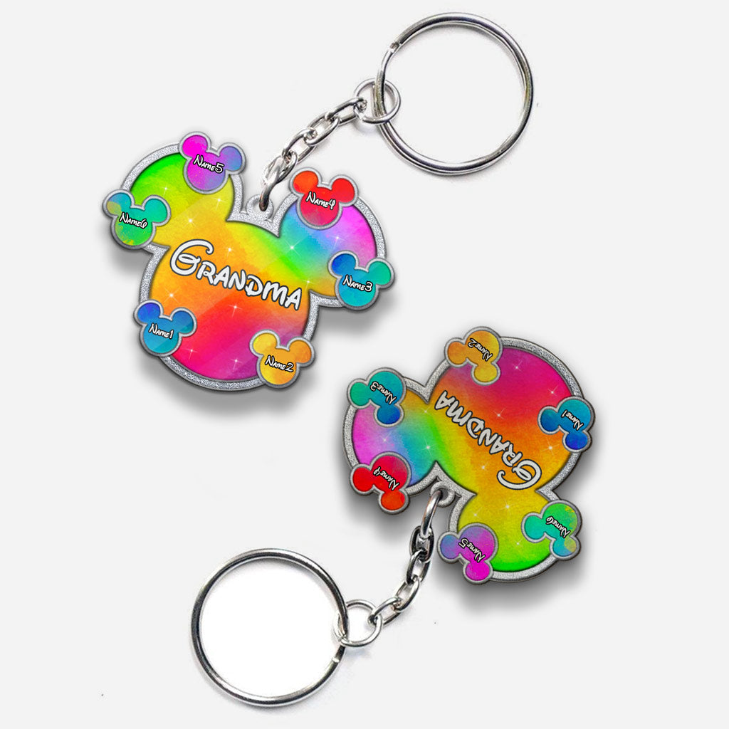 Grandma - Personalized Keychain (Printed On Both Sides)