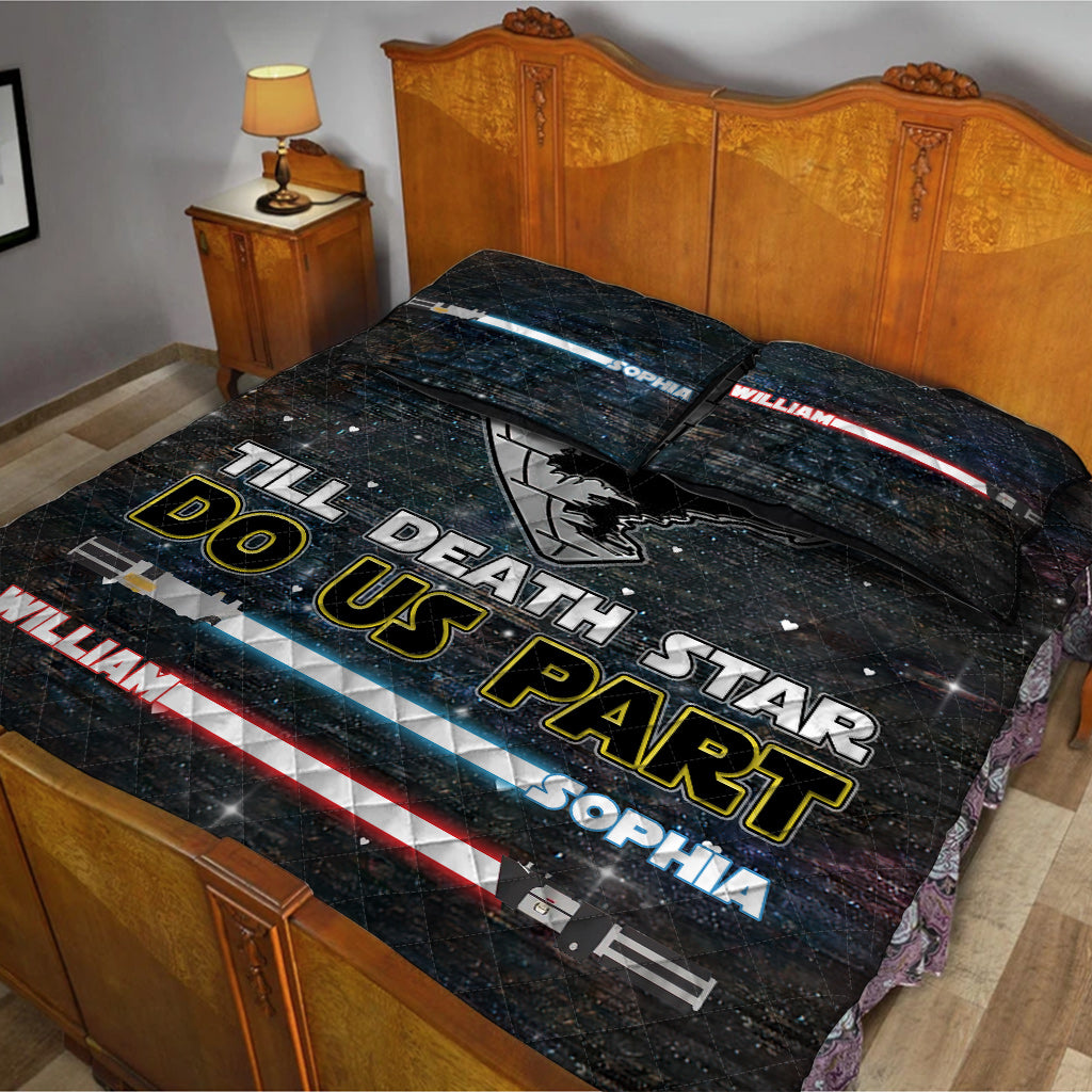 Till Death Star Do Us Part - Personalized Couple The Force Quilt Set