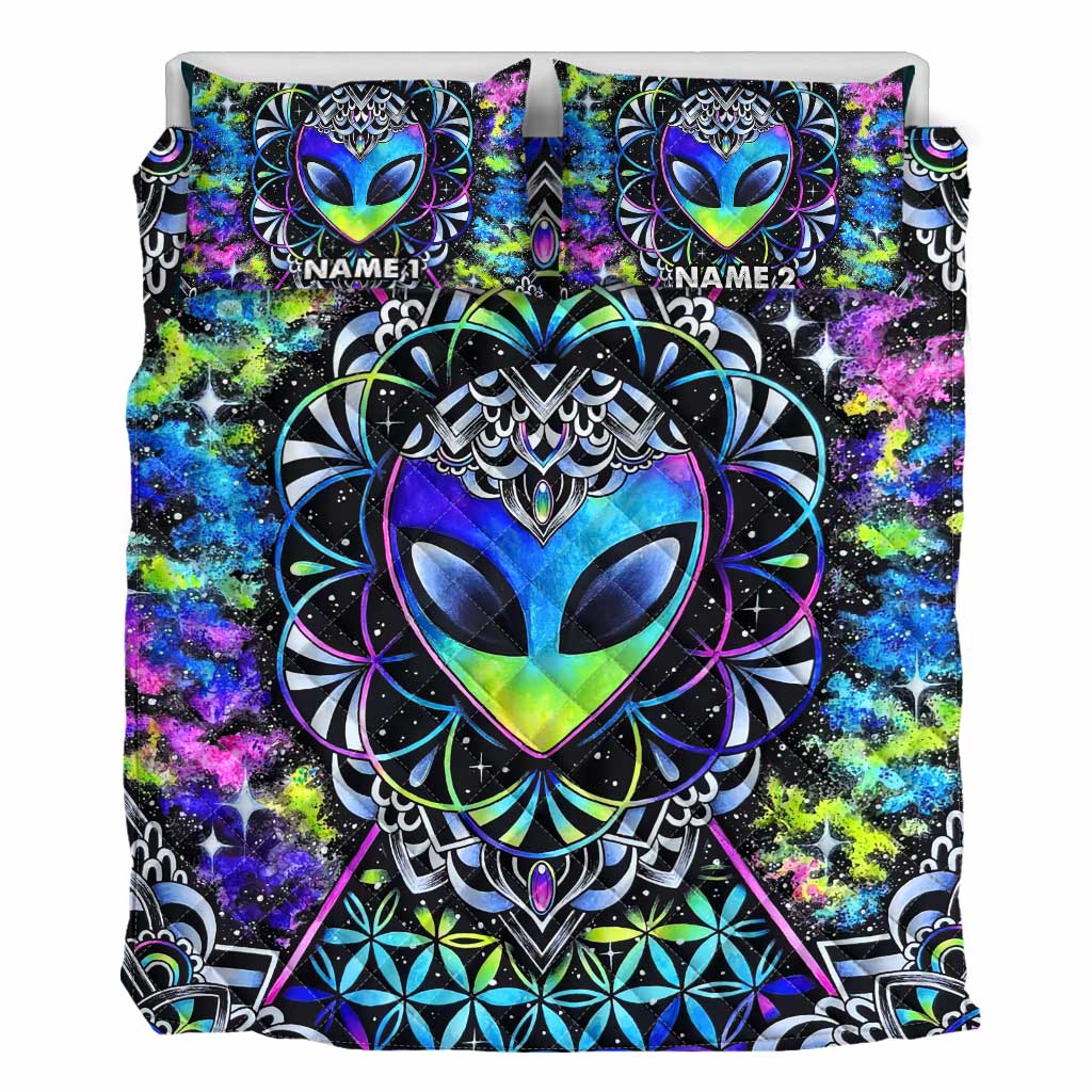 Psychedelic Alien - Personalized Alien Quilt Set