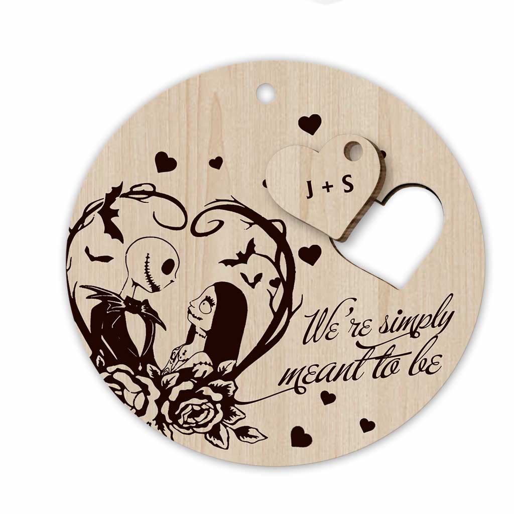 We're Simply Meant To Be - Personalized Christmas Nightmare Wooden Card Pop Out Ornament