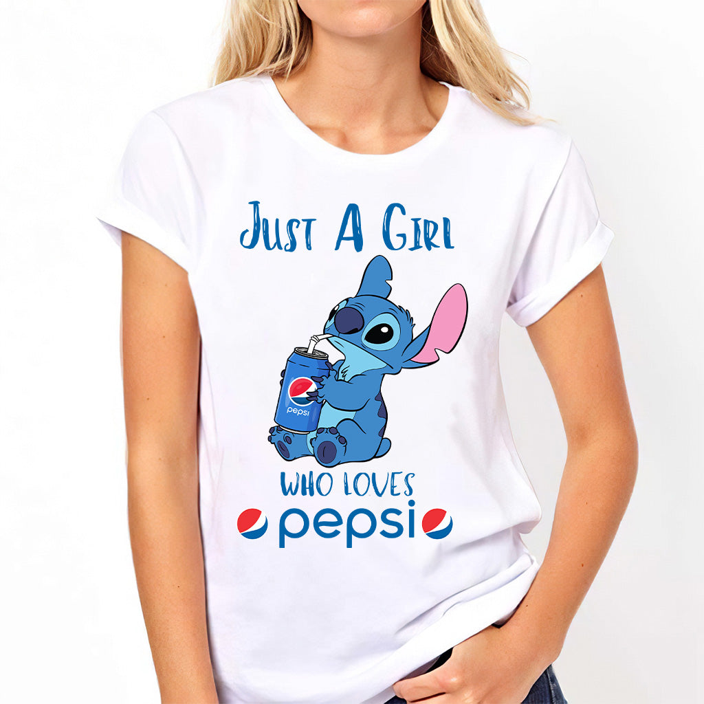 Just A Girl Who Loves - Blue Soft Drink T-shirt and Hoodie