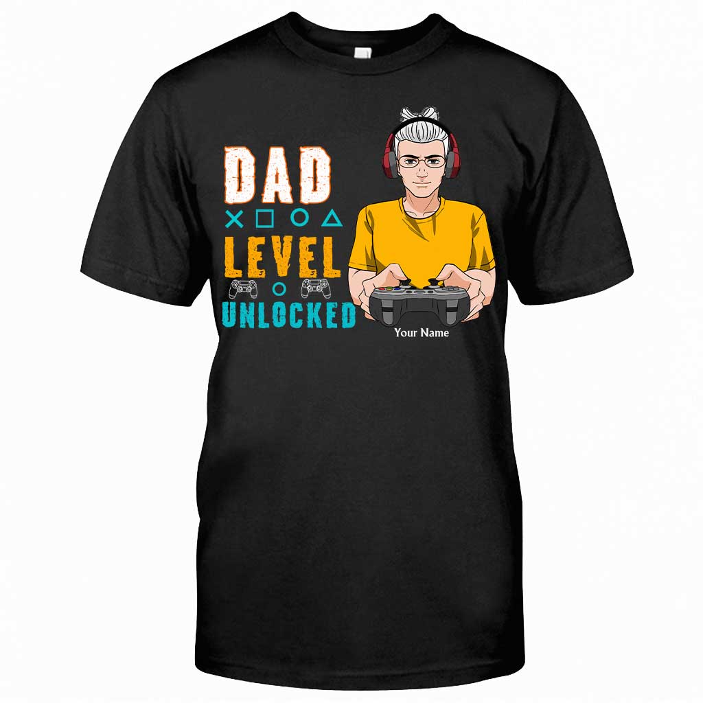 Dad Level Unlocked - Personalized Father's Day T-shirt and Hoodie