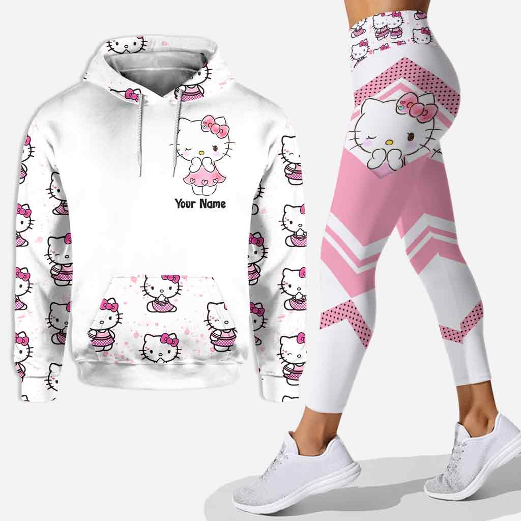 Little Kitty - Personalized White Kitten Hoodie and Leggings