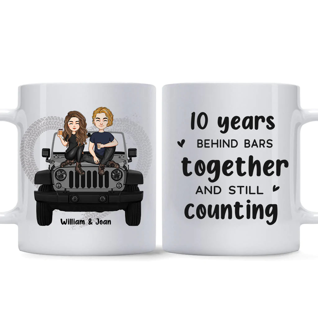 Years Of Life Behind Bars - Personalized Couple Car Mug