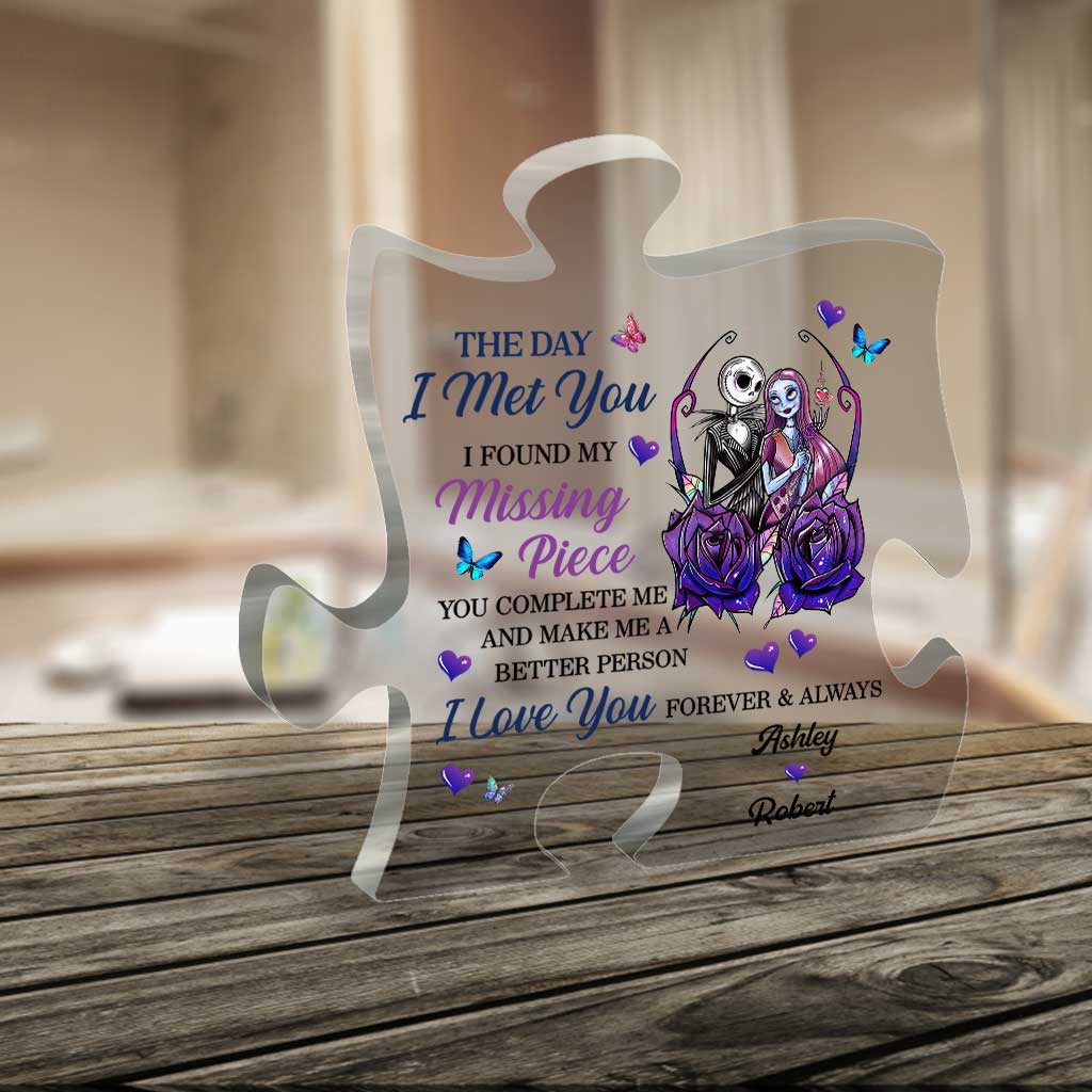 The Day I Met You - Personalized Couple Nightmare Custom Shaped Acrylic Plaque