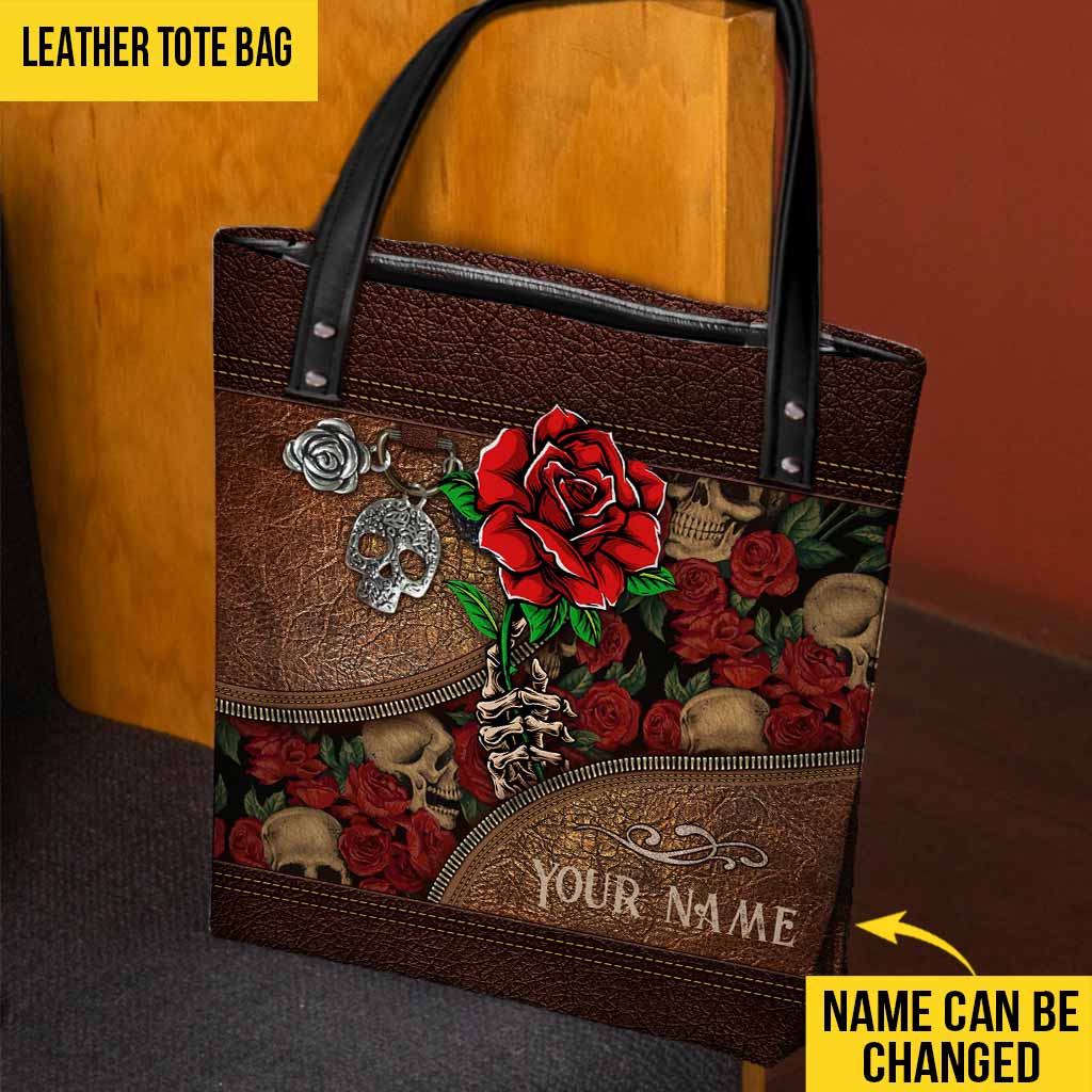 Skulls And Roses Personalized  Tote Bag