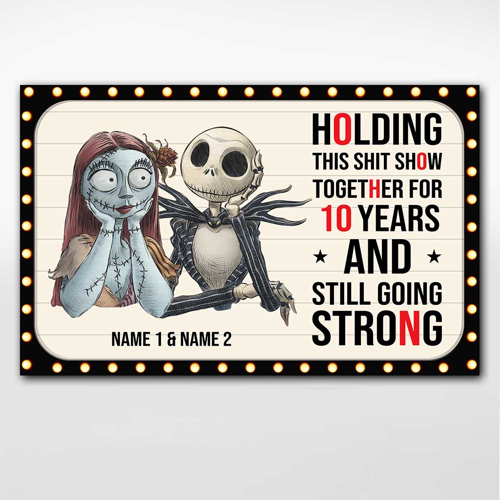 Holding This Show Together - Personalized Couple Nightmare Poster With 3D Pattern Print