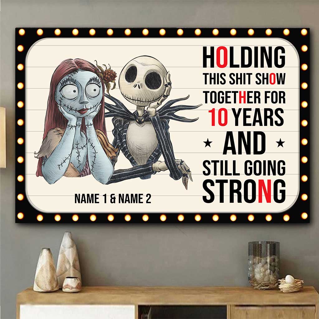 Holding This Show Together - Personalized Couple Nightmare Poster With 3D Pattern Print