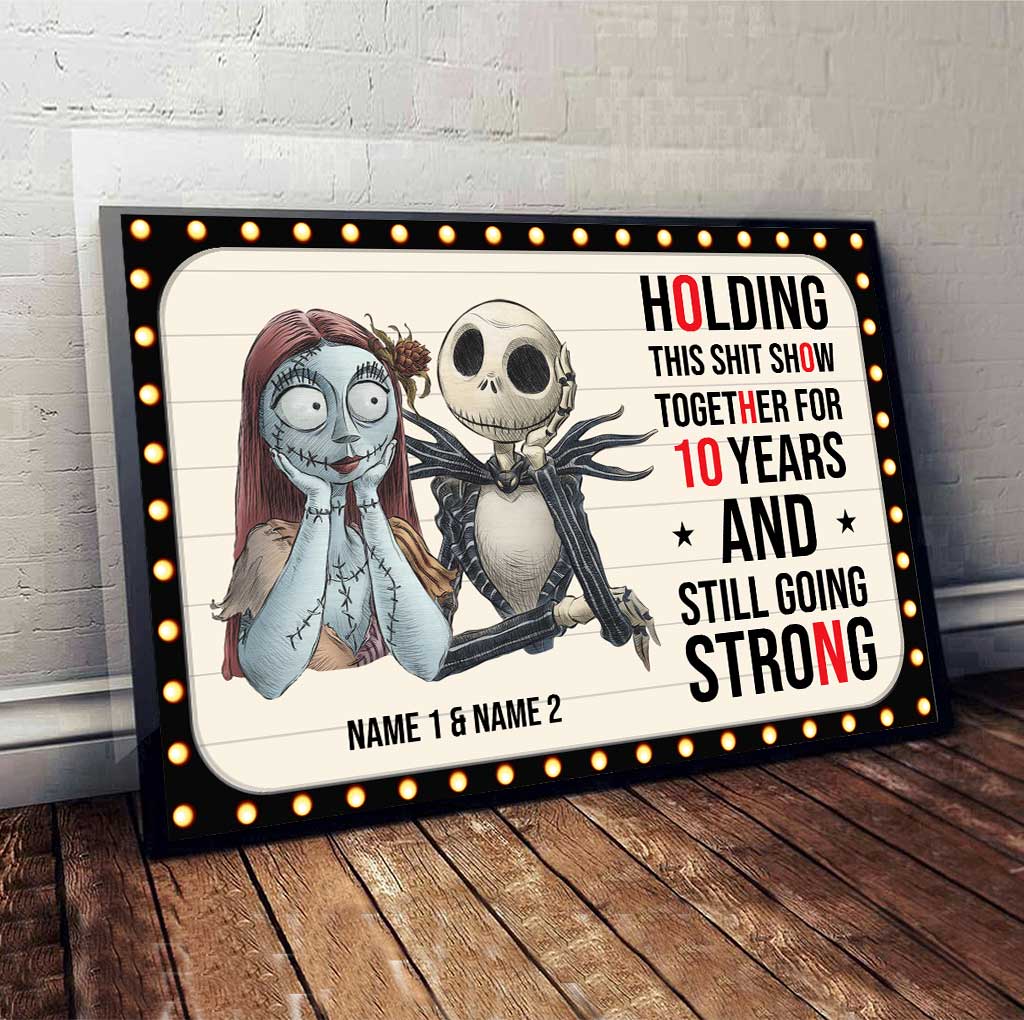 Holding This Show Together - Personalized Couple Nightmare Poster With 3D Pattern Print