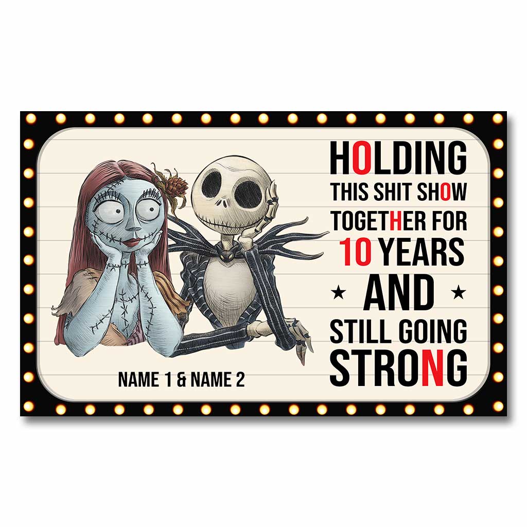 Holding This Show Together - Personalized Couple Nightmare Poster With 3D Pattern Print