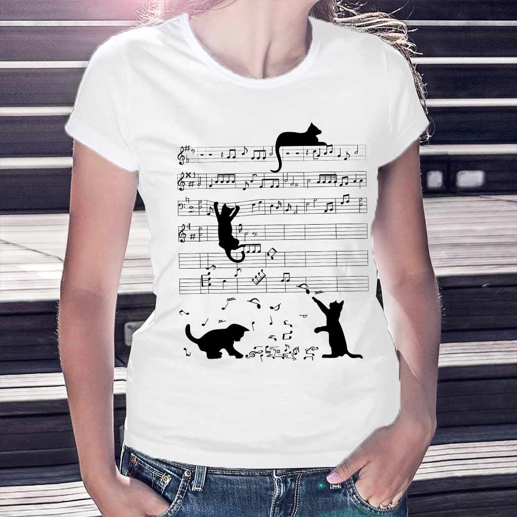 Music and Cats  - Black Cat T-shirt And Hoodie 062021