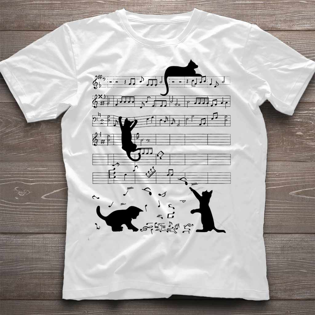 Music and Cats  - Black Cat T-shirt And Hoodie 062021