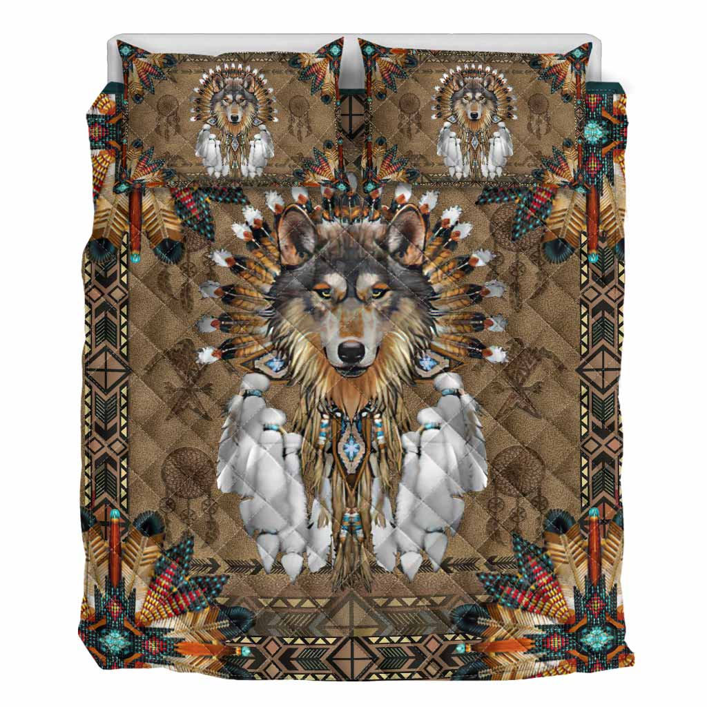 Native Wolf - Native American Quilt Set