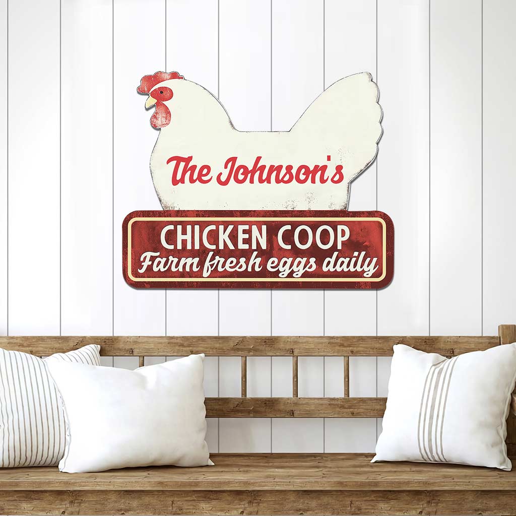 Chicken Coop - Personalized Chicken Cut Metal Sign