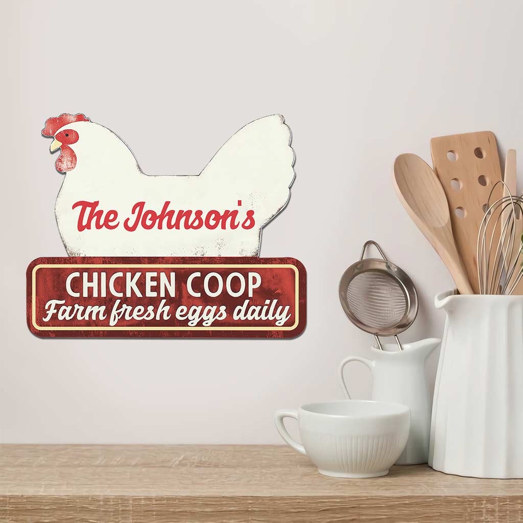 Chicken Coop - Personalized Chicken Cut Metal Sign