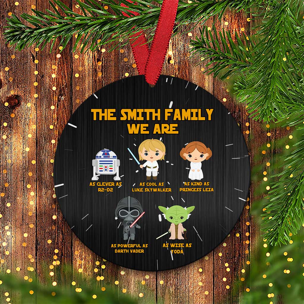 We Are The Force - Personalized Christmas Round Aluminium Ornament (Printed On Both Sides)