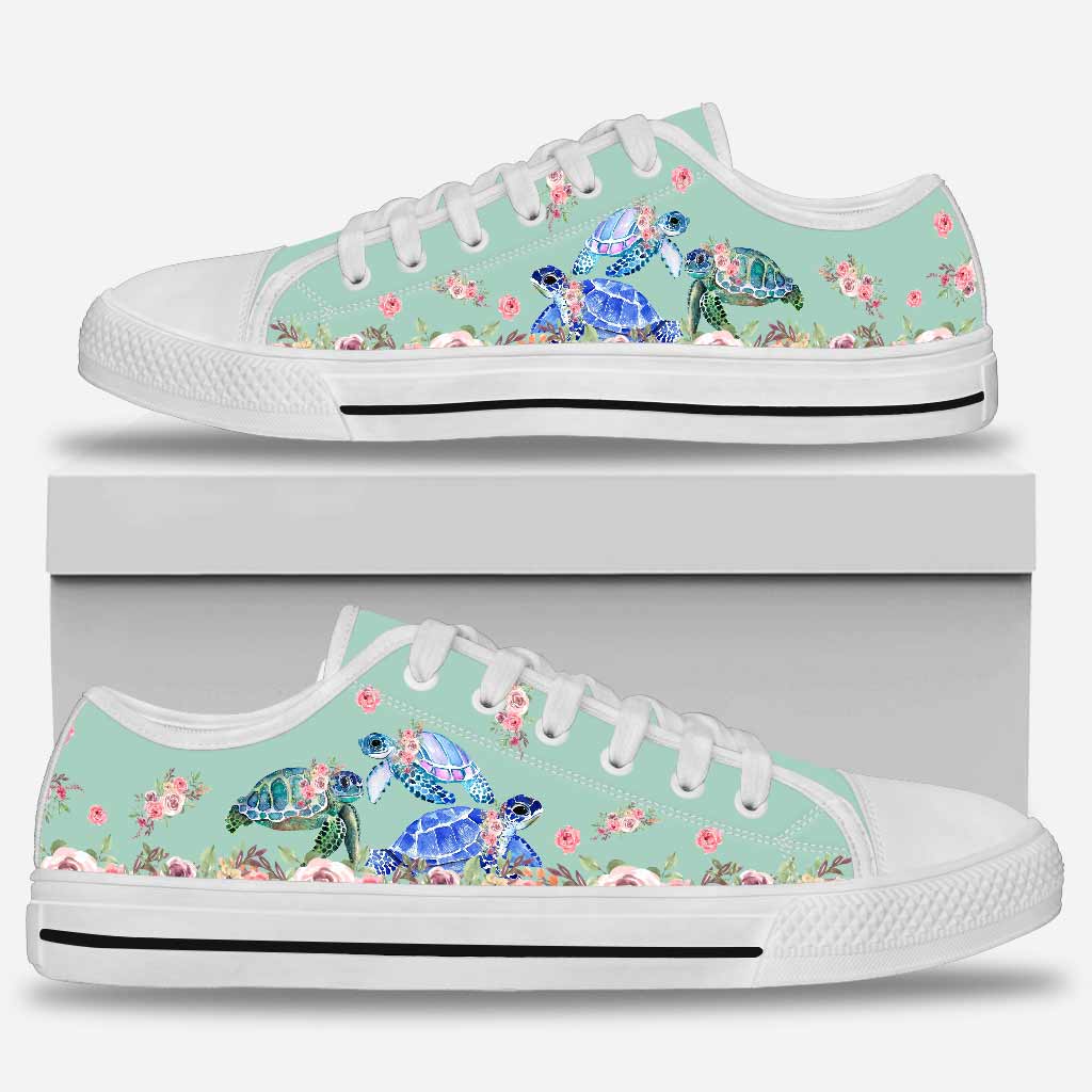 Turtle Flower  Low Top Shoes 062021