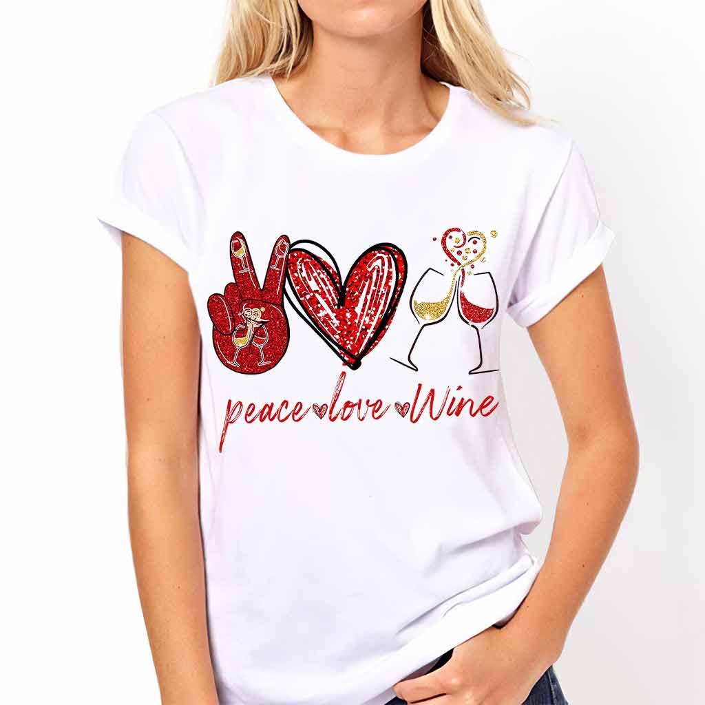 Peace Love Wine T-shirt And Hoodie 062021