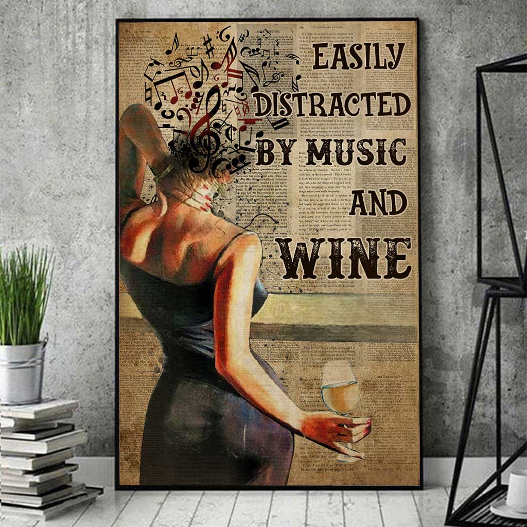 Easily Distracted  - Wine Poster 062021