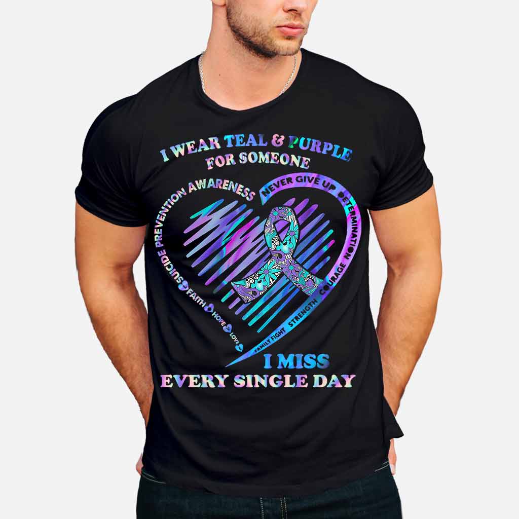 I Wear Teal And Purple - Suicide Prevention T-shirt And Hoodie 062021